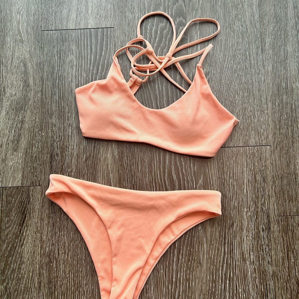 Peach Bikini Set Medium SHEIN Set